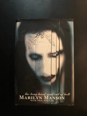 Marilyn Manson The Long Hard Road Out of Hell Signed Card Hardcover Biography - Image 1 of 4