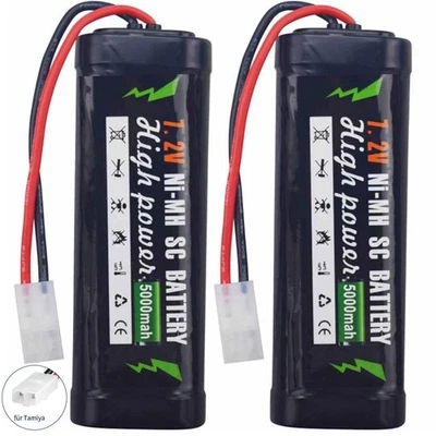 2X 7,2V 5000mAh Nimh Akku Batterie mit Tamiya für RC Auto LKW Boot Drohne Zeee - Bild 1 von 4