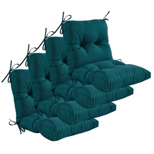 Outdoor Indoor Seat Back Chair Cushions Set of 4,Waterproof Tufted Lawn Dinin... - Picture 1 of 6