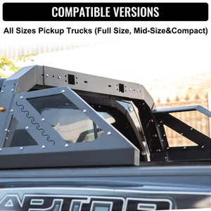Universal Truck Roll Bar Chase Rack w/6 Amber Lights - Adjustable Pickup Rack - Picture 1 of 7