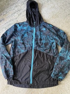 North Face Jacket Boys XL 18/20 Blue Design Windbreaker Windwall Rain Coat Light - Picture 1 of 9