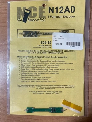 820 - N Scale NCE 2-Function Decoder N12A0 - Image 1 of 3