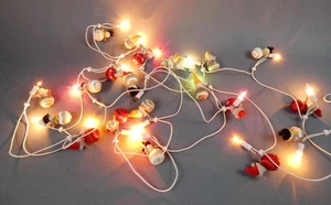 Vintage PIFCO Christmas Pierrots and Snowmen Lights Model No 1239 20 bulbs #x151 - Picture 1 of 11