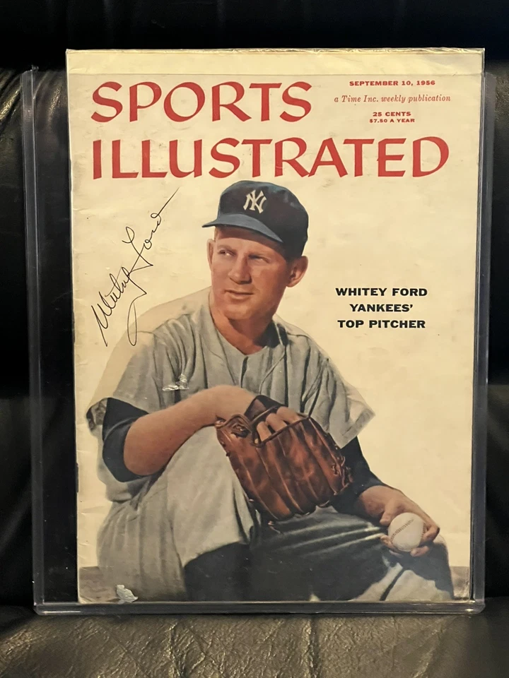 Revista Sports Illustrated 1956 firmada/original Whitey Ford automática 9/10/56 patio Foto 1 de 4