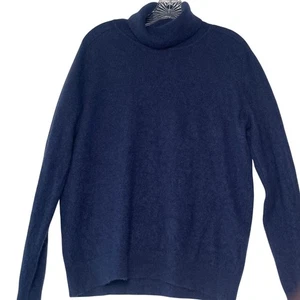 Quince 100% Cashmere Navy Turtleneck Sweater XL Soft Luxe Minimalist Classic - Picture 1 of 7