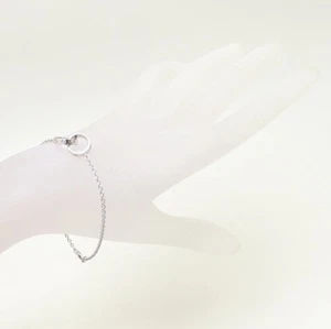 CARTIER Baby Love Bracelet K18WG White Gold 17.5cm Chain 4.5g Accessary Auth - Picture 1 of 4