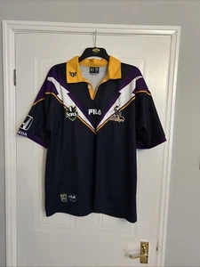 MELBOURNE STORM Fila Mens Size L Vintage 1999 NRL Rugby League Jersey MEGA RARE - Picture 1 of 7
