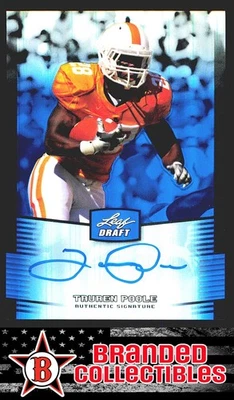 2012 Leaf Metal Draft Tauren Poole Prismatic Blue Auto #/25 Tennessee Volunteers - Image 1 of 2