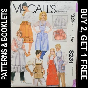 Vintage McCall's Set of Misses' & Men's Aprons Pattern #8231 One Size CUT - Picture 1 of 12