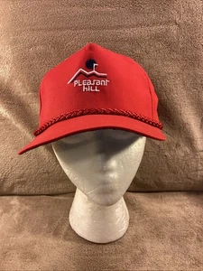 Vintage Pleasant Hill Country Club Golf Leather Strapback Hat Red USA - Picture 1 of 8