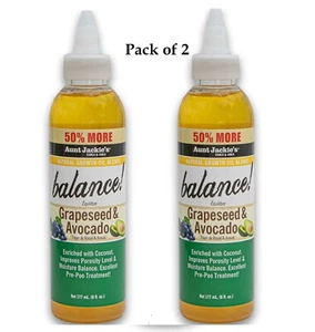 2 X AUNT JACKIE'S BALANCE GROWTH OIL GRAPESEED & AVOCADO 118ml Each - Picture 1 of 3
