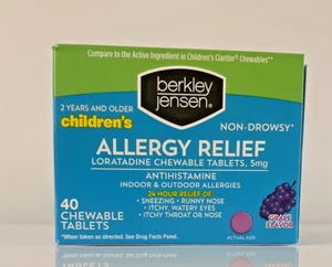 Children's Non-Drowsy Allergy Relief Antihistamine Chewables 40ct Grape Exp10/26 - Picture 1 of 4