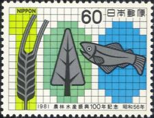 Japan 1981 Crops/Fish/Trees/Nature/Conservation/Forestry/Farming 1v (n26261)