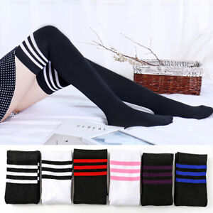 Women Over Knee Socks Warm Sexy Stockings Long Cotton Knit Thigh-High Female