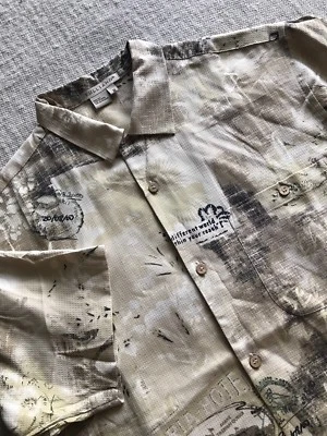 TULLIANO Men's Shirt Medium 100% Silk Short Sleeve Casual Shirt #688 - Image 1 of 4