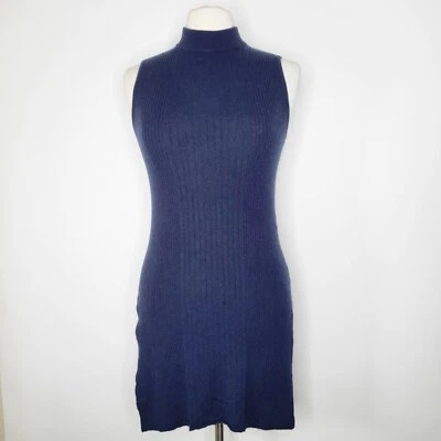 Túnica OTOÑO CACHEMIR Azul Marino Talla S Sin Mangas Acanalada Cuello Simulado Longline Foto 1 de 4