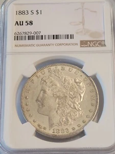 1883-S MORGAN DOLLAR NGC AU58 *ORIGINAL* @@ - Picture 1 of 3