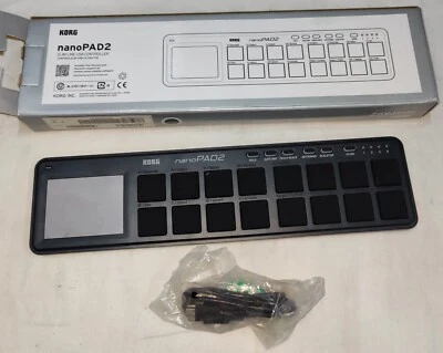 Korg nanoPAD2 Slim-Line USB MIDI Drum Pad/Controller (schwarz) - Bild 1 von 4