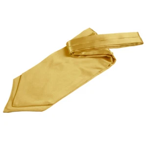 Gold Mens Self-Tie Cravat Satin Plain Solid Casual Formal Wedding by DQT - Picture 1 of 2