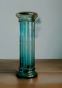 Pilgrim Masterwork Glass Large 30" Column GREEN Pedestal Plant Jardiniere Stand - Picture 1 of 6