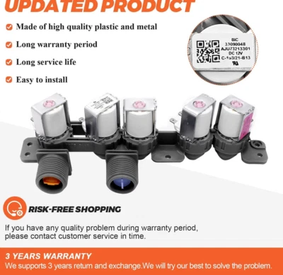 Válvula de entrada de agua de lavadora para LG WT1101CW WT5070CW WT7200CW WT4970CW WT4870CW Foto 1 de 4