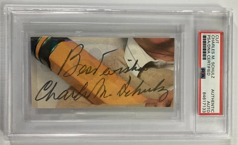 Peanuts Creator Charles M. Schulz Signed Autograph 2 x 4.5 Cut - PSA - FREE S&H! Cover