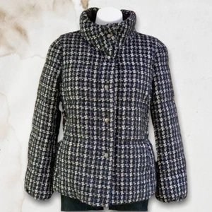 Chaqueta tampón Ann Taylor Tweed azul marino grande para mujer NUEVA $198 - Imagen 1 de 11