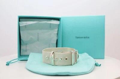 Tiffany & Co. Wide Somerset Mesh Buckle Bracelet 9.5" - 23mm Wide, 49.5 Grams - Image 1 of 4
