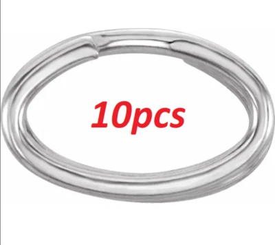 (10) *PEQUEÑO* 2.5mm ID 3.6x5.8mm OD 14k Oro Blanco Sólido OVAL Anillo Dividido Dije EE. UU. Foto 1 de 3