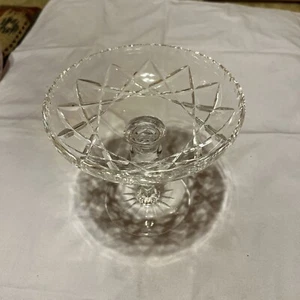 Crystal Cut-Glass Lismore? Waterford? Round Compote Footed Bowl Dish 6”x6” - Picture 1 of 5