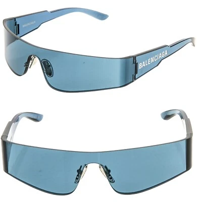 Gafas de sol futuristas BALENCIAGA MONO Wrap 0041 azul escudo de moda BB0041S 014 Foto 1 de 4