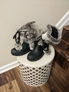 Dirty Laundry Womens Rubber Boot Cute Fur US Size 9 - Picture 1 of 6
