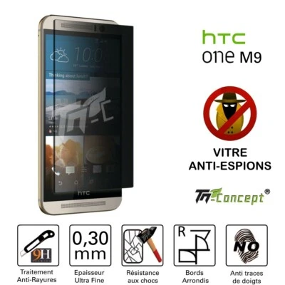 HTC One M9 - Vitre  de Protection Anti-Espions - TM Concept® - Photo 1/4