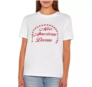 NEW WILDFOX Miss American Dream WHITE Graphic Short Sleeve T-Shirt WOMEN'S Small - Picture 1 of 1