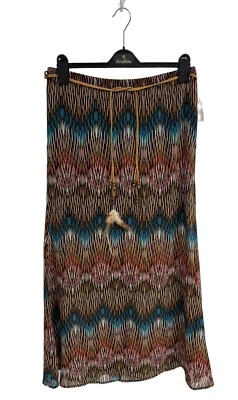 Falda para mujer Speechless marrón multicolor a rayas cintura elástica larga talla L Foto 1 de 4