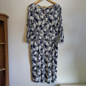 White Stuff Blue And White NWT Midi Length Summer Dress Size 12 - Picture 1 of 11