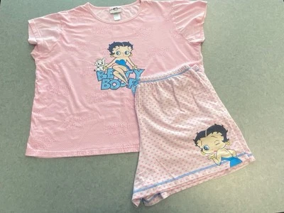 Juego de pijama vintage Betty Boop rosa con diseño de dibujos animados—2XL (18/20) Foto 1 de 4