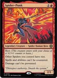Spider-Punk R Marvel's Spider-Man 92 casi nuevo normal Magic The Gathering - Imagen 1 de 2