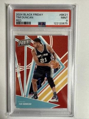 Tim Duncan 2024 Panini Black Friday Red 105 /125 #BK21  PSA 9 POP 1 - Image 1 of 4