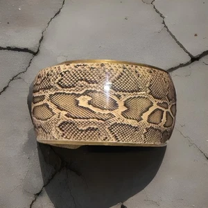 Chunky Python Print Bangle Bracelet - 8 Inch - Gold Tone - Picture 1 of 4