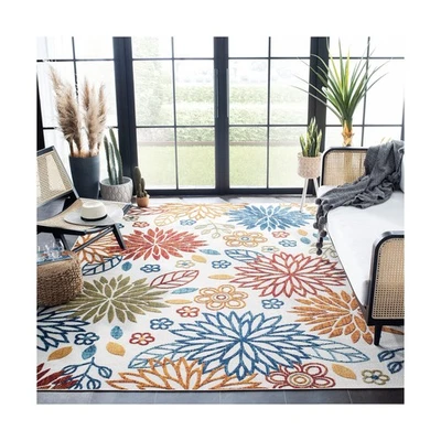 Alfombra Lavable SAFAVIEH Colección Cabaña Exterior - 8' x 10', Crema y Rojo, No... Foto 1 de 4