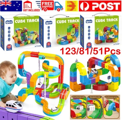 Magnetic Building Blocks Track Electric Train Toy Set Motorized Toy Kids Gift - image 1 of 4