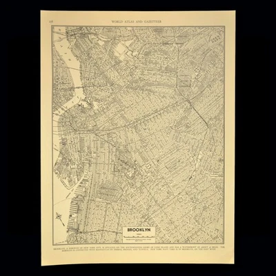 Винтажная карта улиц Нью-Йорка BROOKLYN 1940-е старая оригинальная антикварная - Изображение 1 из 4