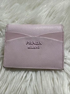 Prada Pale Pink Small Woman’s Wallet Bifold Saffiano - Picture 1 of 24