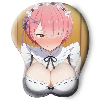 3D Oppai Anime Mouse Pad with Wrist Rest by Re:Zero Ram #01 - Image 1 of 3