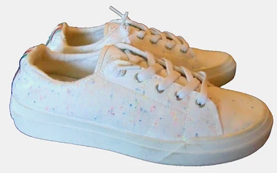 ROXY 女式白色 CONFETTI 平底运动鞋平底鞋 10 码 — 第 1/4 张图片