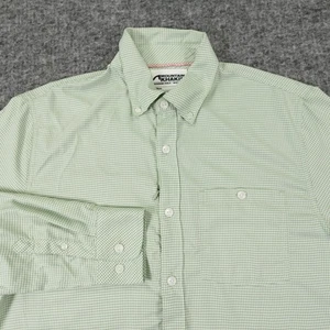 Mountian Khakis Shirt Mens Medium Green Check Polyester Lightweight Outdoors - Picture 1 of 12