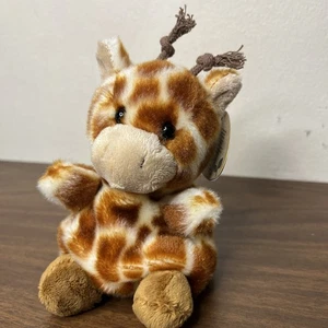 Aurora Palm Pals Safara Giraffe Plush Beanie - 6" Super Soft African Animals - Picture 1 of 11