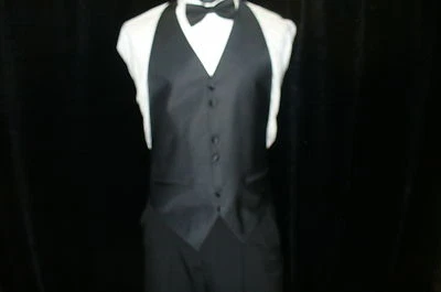 Rainbow Formal Vest Backless - Black V565 - Image 1 of 2