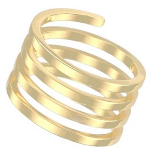 Art Deco Wrap Ring Gold PVD Plate Stainless Steel 1920 Style Retro Bohemian Band - Picture 1 of 5